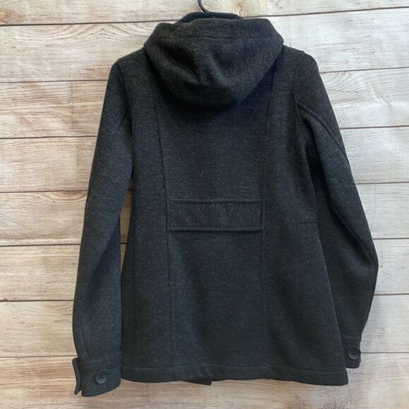 ROYAL ROBBINS HOODED FLEECE LINED PEA COAT‎ IN BLACK - Picture 4 of 7